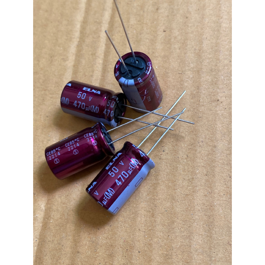 2PCS 470UF 50V ญี่ปุ่น ELNA ELNA ตัวเก็บประจุเสียง 50V470UF 12.5 * 20 RA3 สีม่วงสีแดง Robe