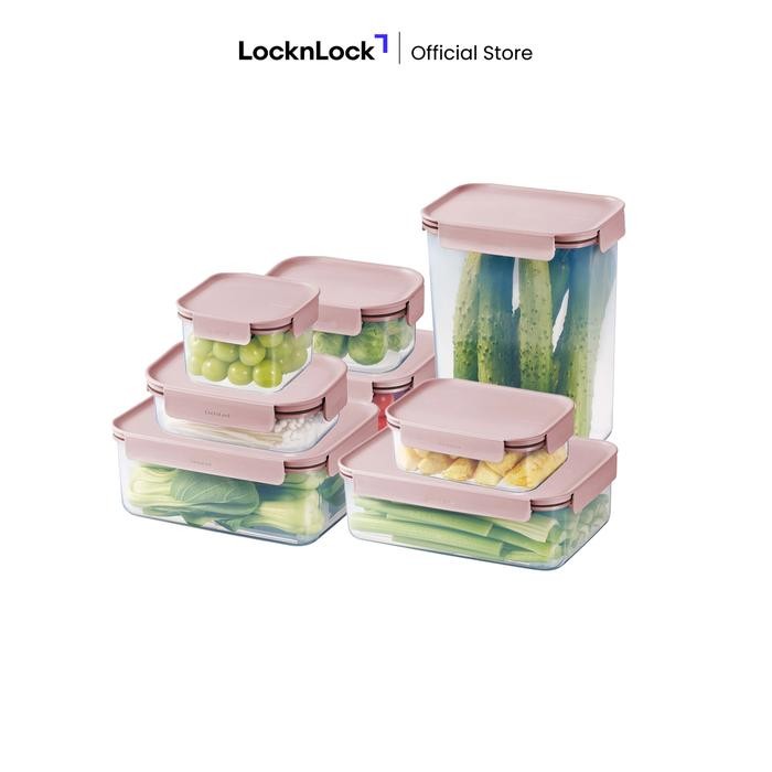 Locknlock Classic Lunch Box Plus Container - สีชมพู