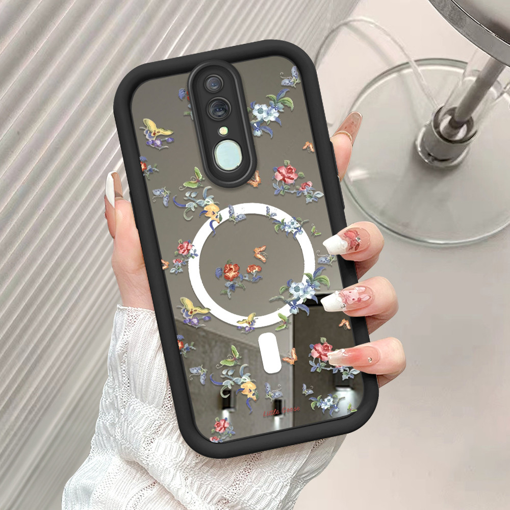 HP เคสโทรศัพท์สําหรับ OPPO F11 กระจก Softcase ดอกไม้กรณี Cassing 5103 JZ TY