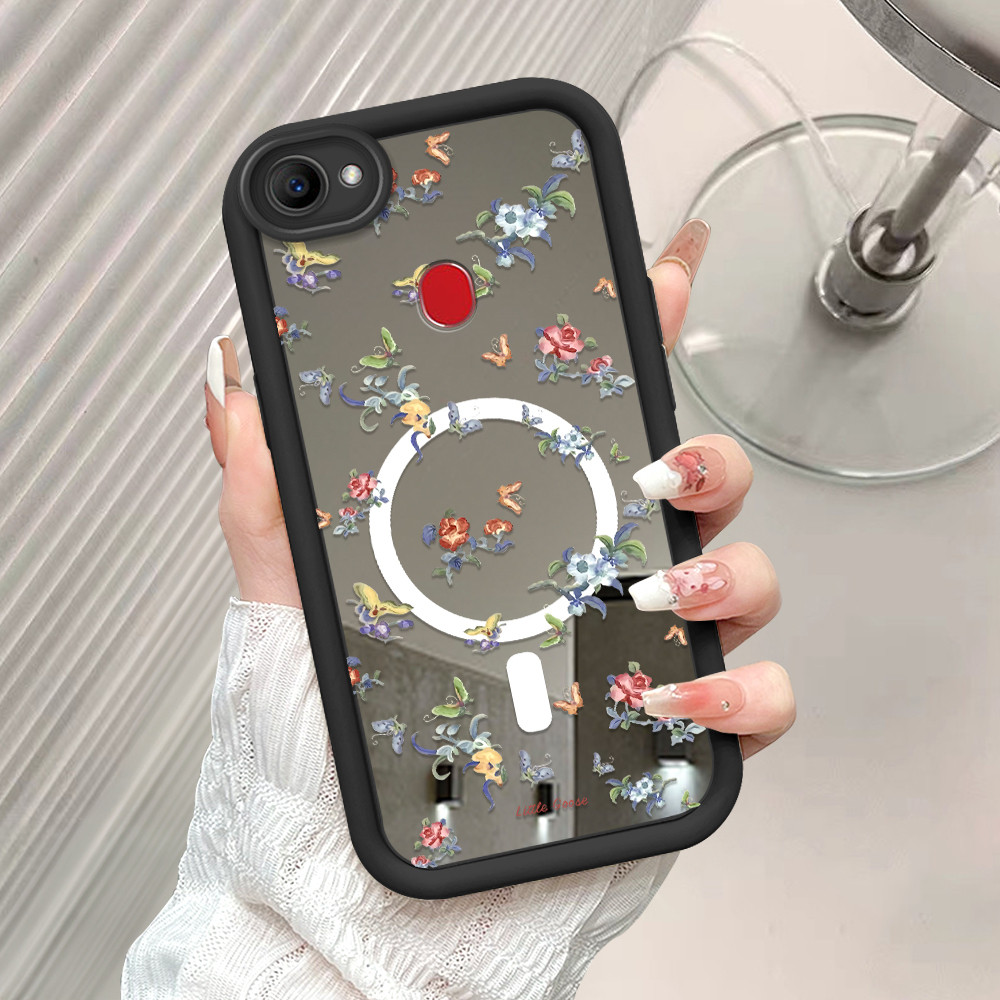 HP เคสโทรศัพท์สําหรับ OPPO F7 Pro กระจก Softcase ดอกไม้กรณี Cassing 5103 JZ TY