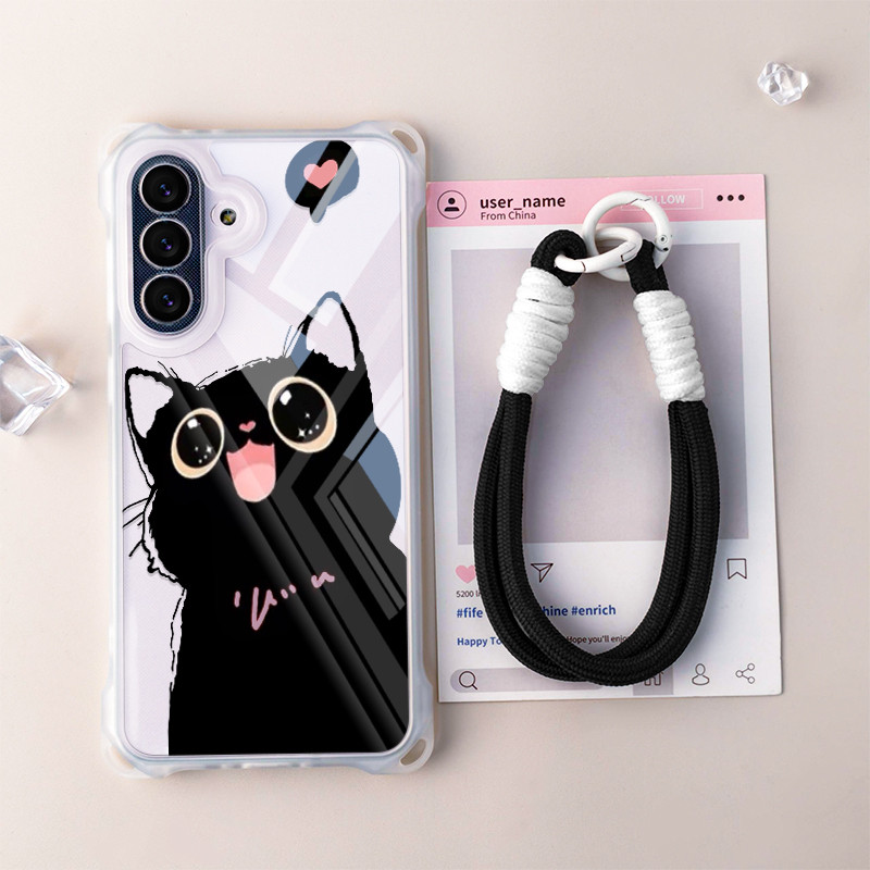 GANTUNGAN น่ารักแมว + Handphone แขวนสําหรับปลอกอ่อน Hp Infinix Tecno Spark Go 1 สมาร์ท 10 9 8 1S 8 P