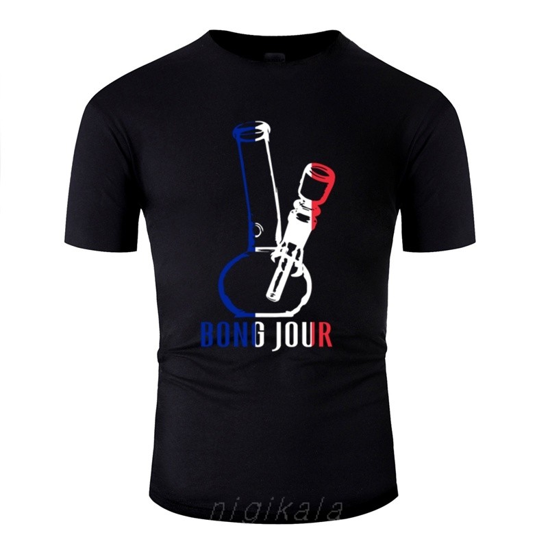 ตลก Bong Jour Tshirt Men Novelty Plus ขนาด S-5xl 100% Cotton Boy Men T เสื้อ Tee Tops
