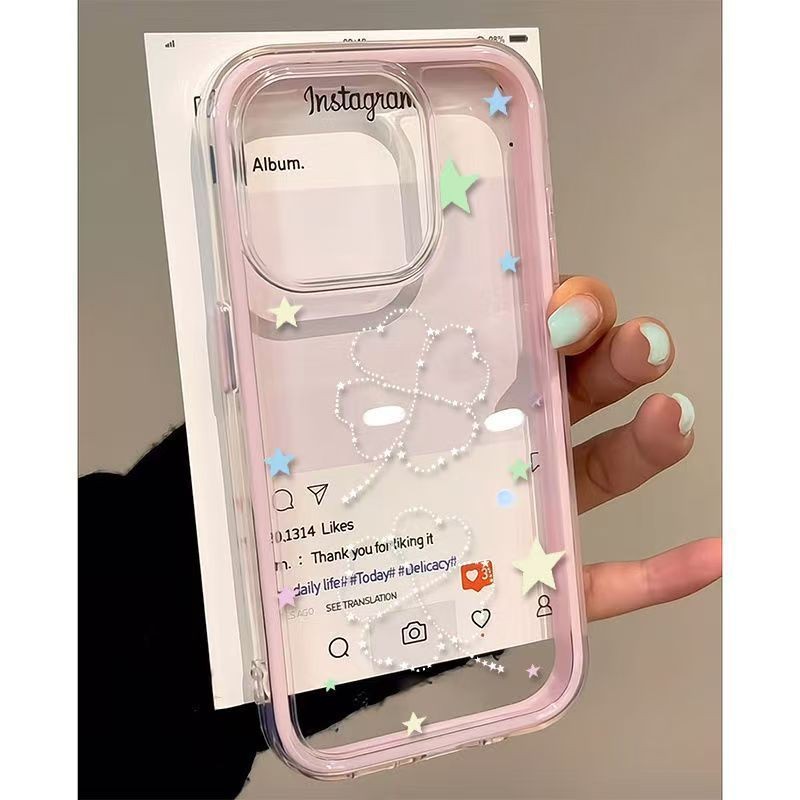 Four Leaf Clover Dazzle Star Soft Case Hp Redmi Note 14 Pro+5G 14 13 5G 4G 12 Pro+ 5G Note 11S Note 