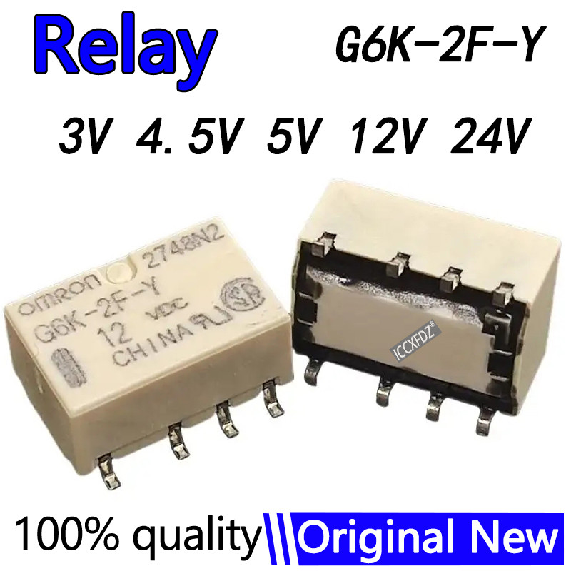 5 ชิ้น/ล็อต G6K-2F-Y DC 3V 4.5V 5V 12V 24V SMD สัญญาณรีเลย์ 8PIN 10*6.5*5 มม.