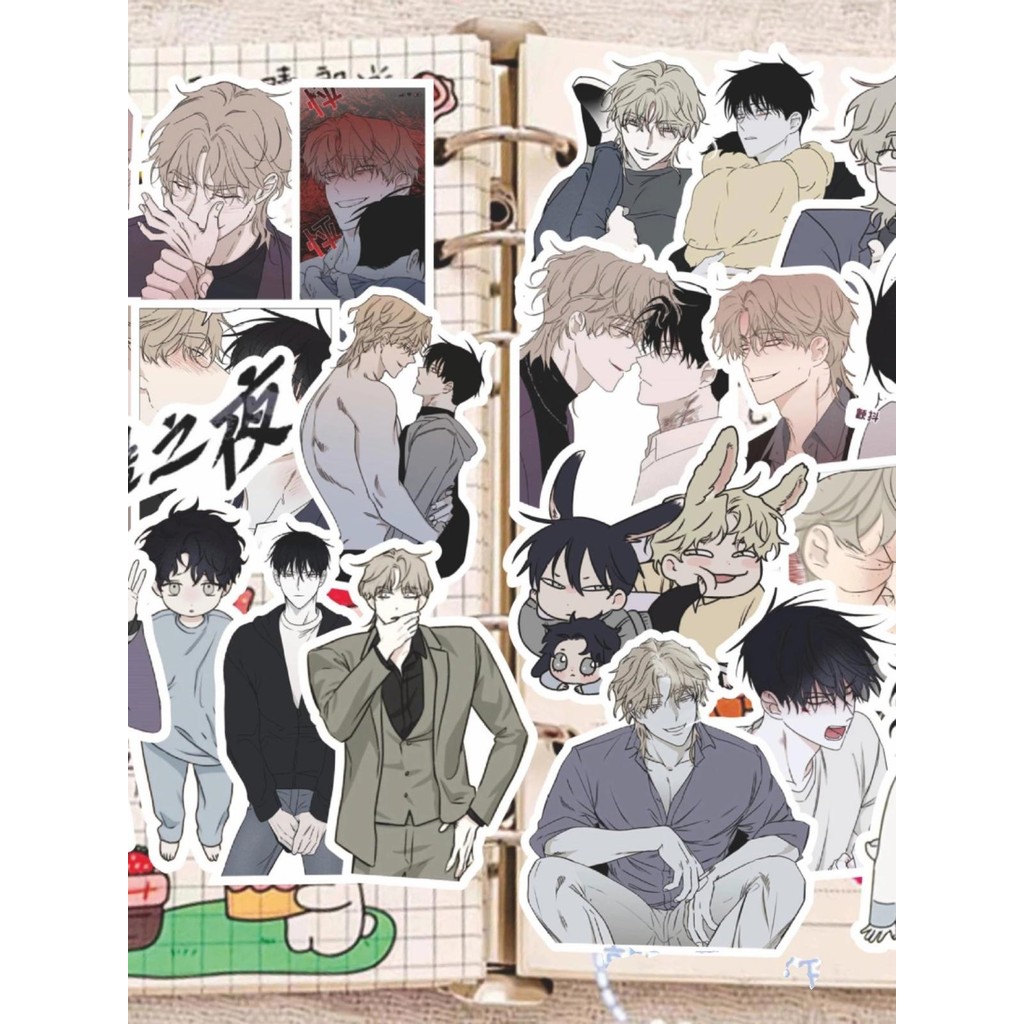 Night by the Water Sticker Set (71 ชิ้น) - BL Manhwa Sea Border Decor สําหรับโทรศัพท์และวารสาร รวมคา