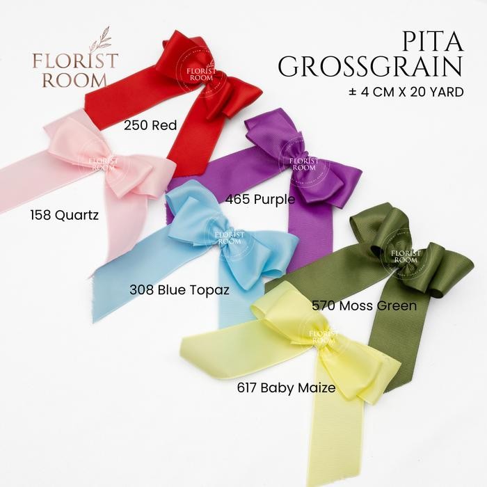 ริบบิ้น Grossgrain พรีเมี่ยม 4cm x 20 หลา - ริบบิ้น - ริบบิ้นของขวัญ