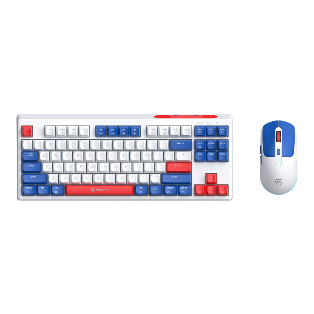 WIRELESS KEYBOARD & MOUSE (คีย์บอร์ดและเมาส์ไร้สาย) MICROPACK KM-269W (RED) …