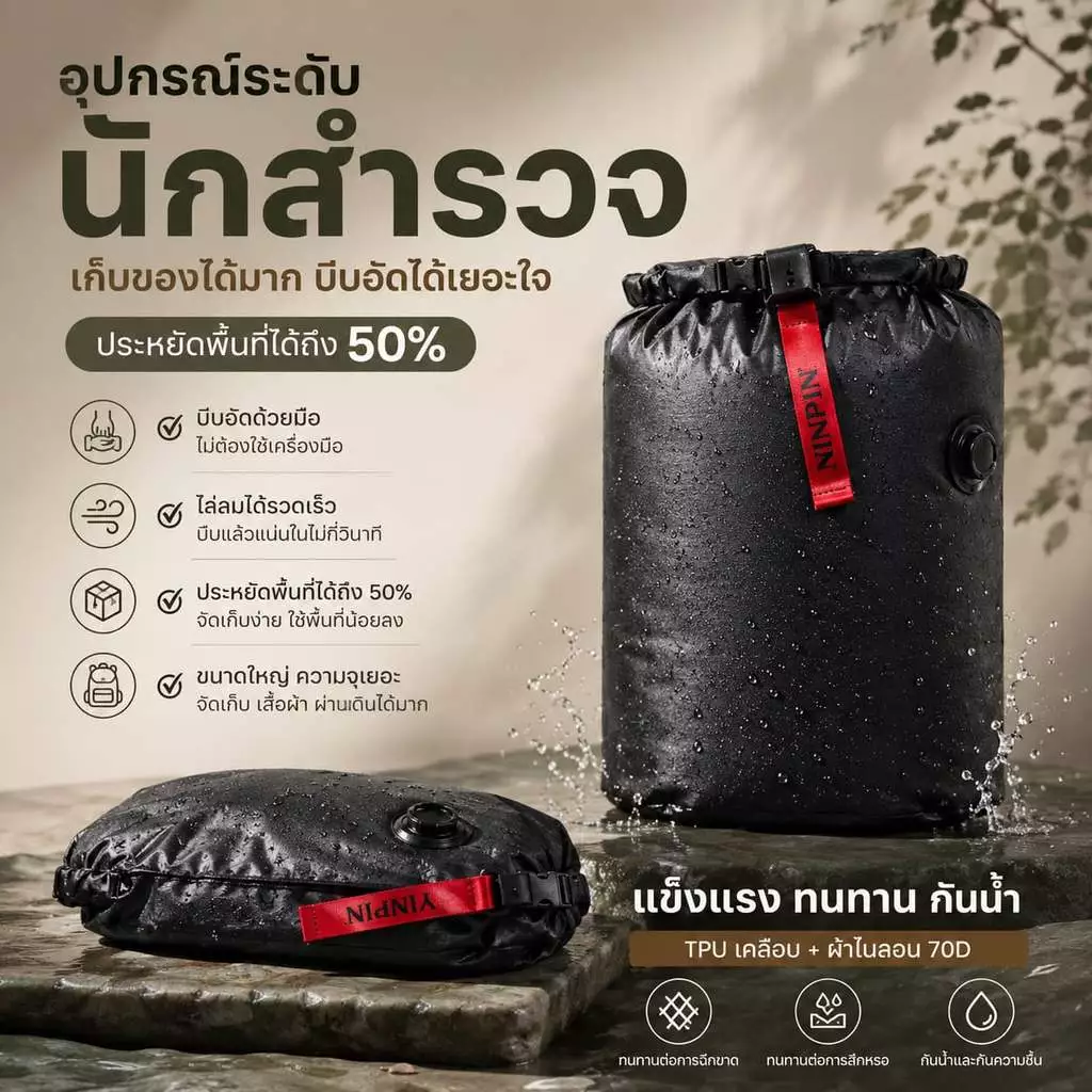 ถุงบีบอัดสูญญากาศ-yinpin-ถุงสูญญากาศกันฝุ่นแบบม้วนมือสําหรับเดินทาง-กันน้ํามืออาชีพนํากลับมาใช้ใหม่ได้-Space-Saver-กระเป๋าถุงเก็บสูญญากาศกระเป๋าเดินทาง