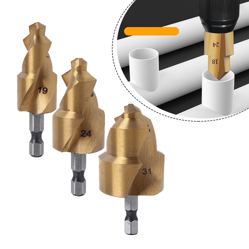 GJ-xk Clearance sale เกลียว Countersink เจาะ Bit 1/4 Hex HSS Center Punch เครื่องมือขยายท่อน้ํา