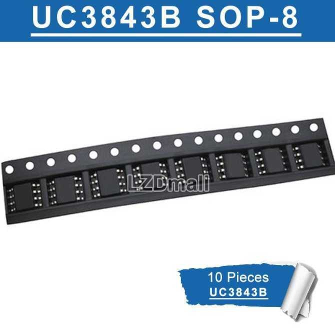 10pcs UC3843B SOP-8 UC3843AN UC3843 3843B UC3843A 3843A SOP8 สวิทช์แหล่งจ่ายไฟ Controller IC