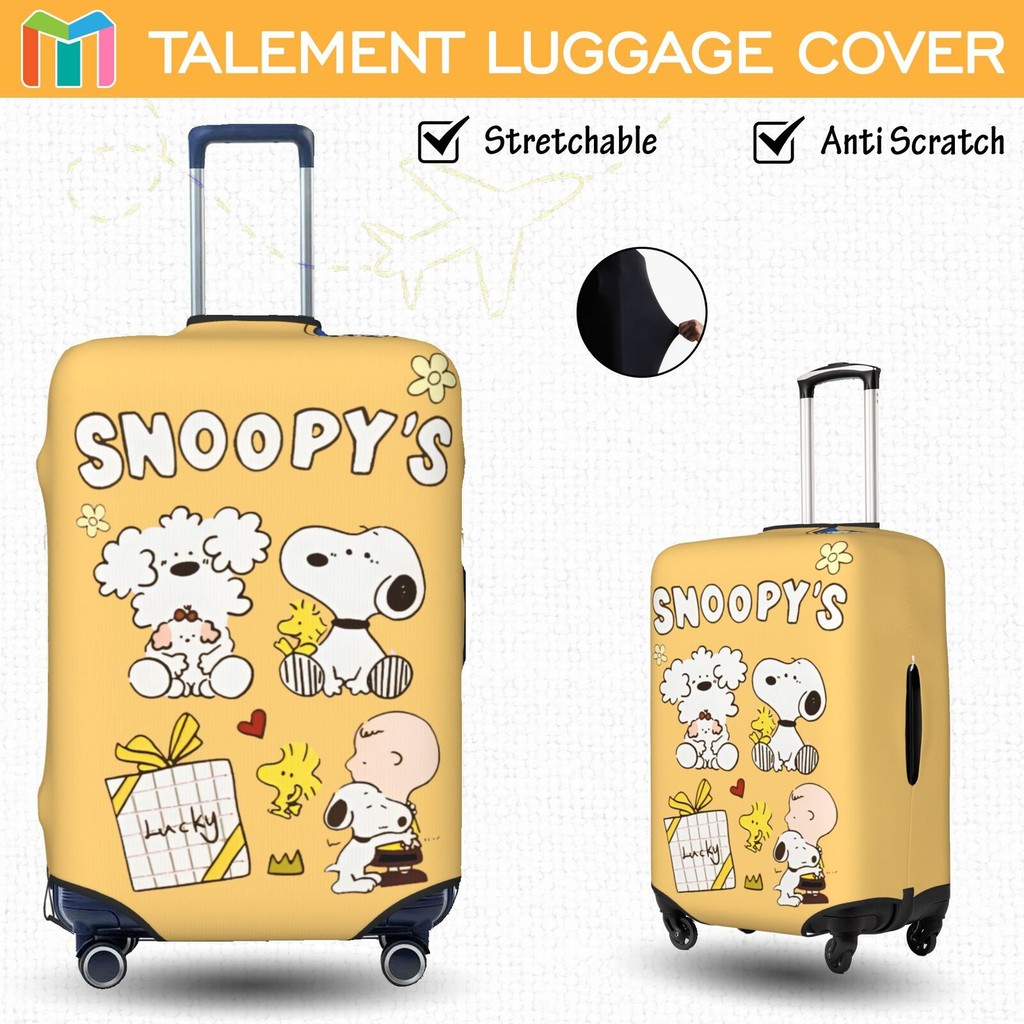 Snoopy ผ้าคลุมกระเป๋าเดินทาง ผ้าสแปนเด็กซ์ แบบยืดหยุ่น ยืดหยุ่น Luggage Cover 18 20 22 24 26 28 30 32 นิ้ว DZ45