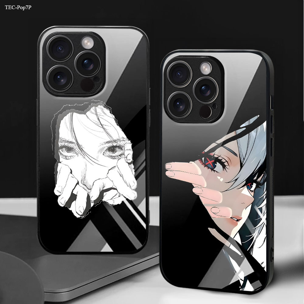 เคส For Tecno Spark 20 20C Pop 8 Go 2024 Pro เคสแข็ง เคสโทรศัพท์ Phone Glass Case BLK