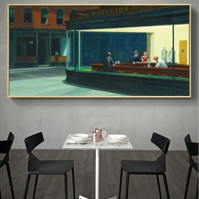 ร้อนแรงที่สุด Wall Art Wall Art ภาพวาด Wall Canvas Art โปสเตอร์และพิมพ์ Wall Art Nighthawks โดย Edwa