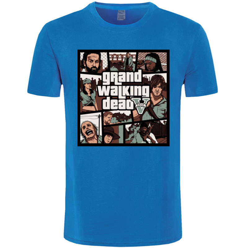 Grand Walking Dead เสื้อยืด Designer ผู้ชายเกม T เสื้อฮาโลวีนแฟชั่น Streetwear Plus ขนาดผ้าฝ้ายเสื้อ