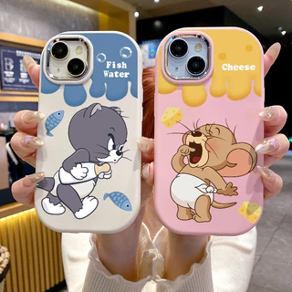 เคสสำหรับ Samsung Galaxy A02 M02 เคสโทรศัพท์แมวที่น่ารักและหนูกันกระแทกกลมและอ้วน
