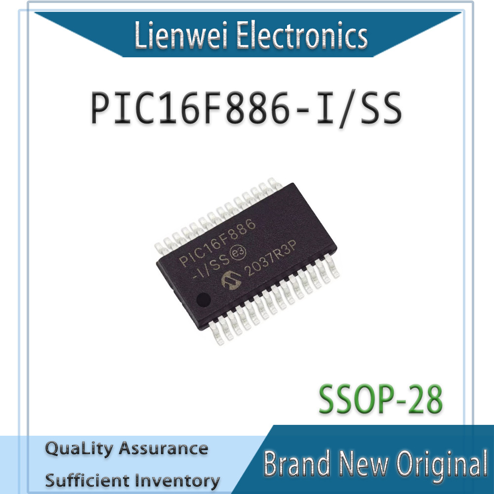 100% ใหม่ PIC16F886 PIC16F886-I/SS IC MCU Chipset SSOP-28