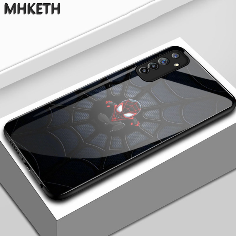 เคสสำหรับ Realme 6 Pro 6s 5 Pro 5i 5s 6i Narzo 10 10A 20A เคสโทรศัพท์แก้วลายการ์ตูนสไปเดอร์แมน