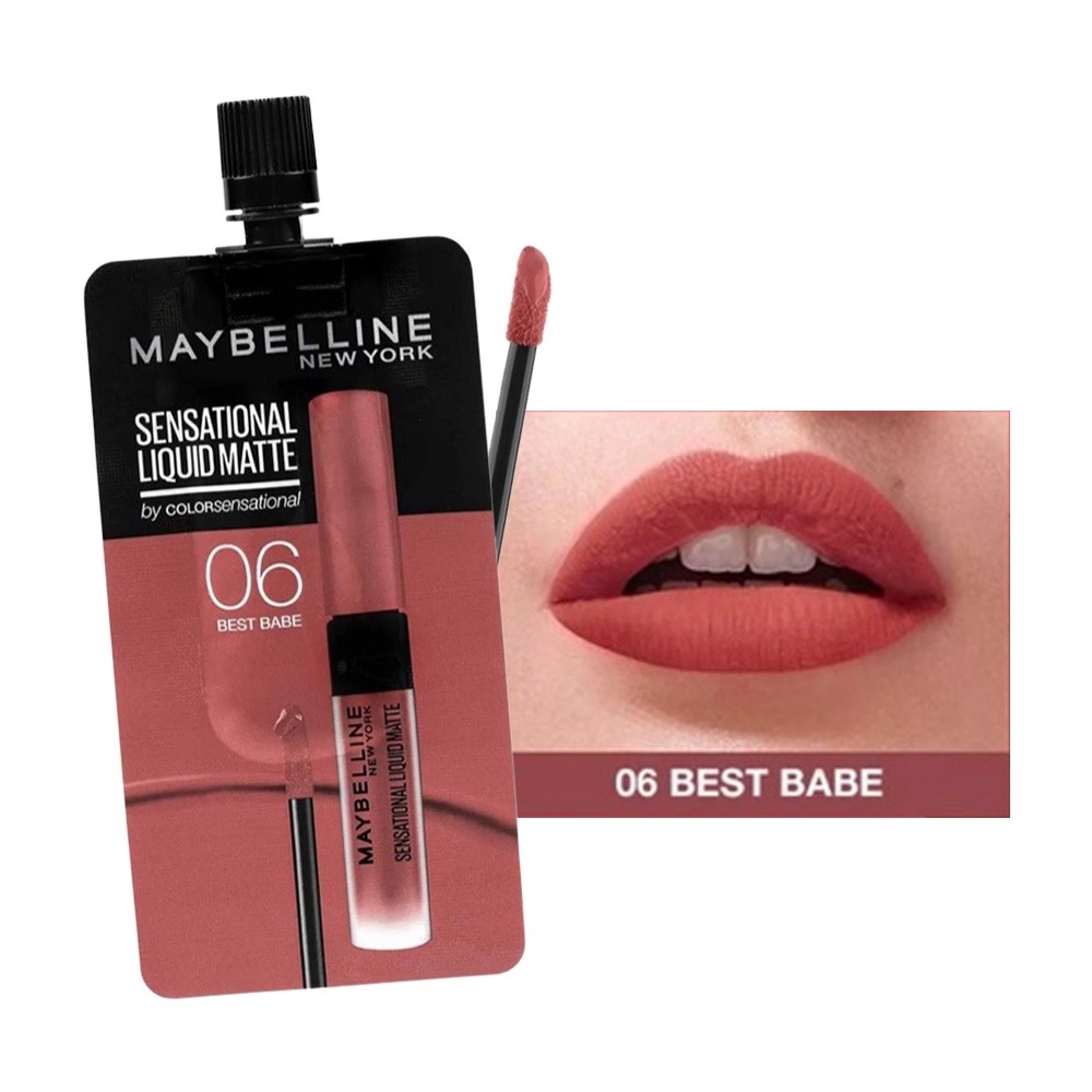 HOT🔥(ซอง) เมย์เบลลีน ลิปซอง ลิควิด แมท ลิปแมท Maybelline Sensational Liquid Matte 2ml
