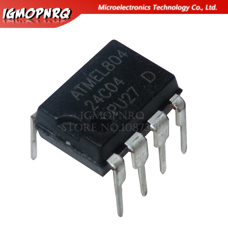 10PCS AT24C04N 24C04N 24C04 AT24N04 DIP-8 EEPROM (512x8) 4K 1.8-5.5 ใหม่เดิม