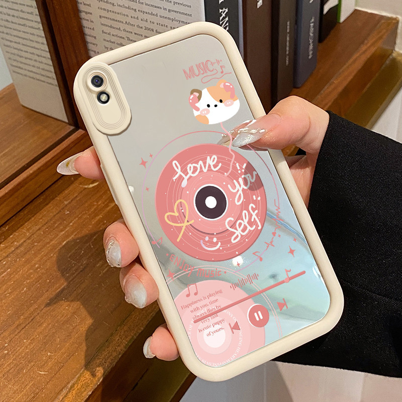 Xiaomi Redmi 9A Redmi 9i Redmi 9T Redmi 9 Power Case Softcase HP CD Music กระจกซิลิโคนสีเหลืองเคสโทร