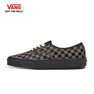 VANS AUTHENTIC - EMBROIDERED CHECKER BLACK รองเท้าผ้าใบ แวนส…
