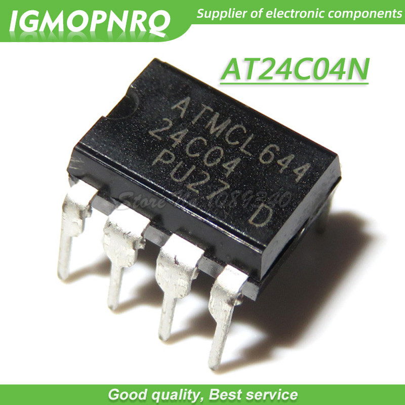10PCS AT24C04N 24C04N 24C04 AT24N04 DIP 8 EEPROM (512x8) 4K 1.8 5.5 ใหม่เดิม