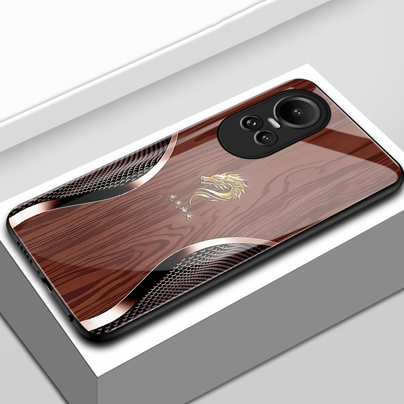 เคสสำหรับ OPPO Reno 10 5G 10 Pro 5G Reno 11 Pro 5G Reno 11F 5G เคสโทรศัพท์มังกรเปลือกแก้วกันกระแทก