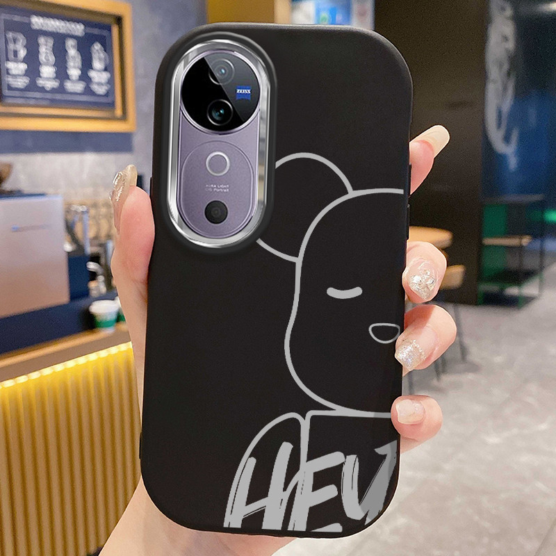 เคสสำหรับ VIVO V40 5G V40 Pro 5G เคสโทรศัพท์หมีซิลิโคนกันกระแทกกลมและอ้วน