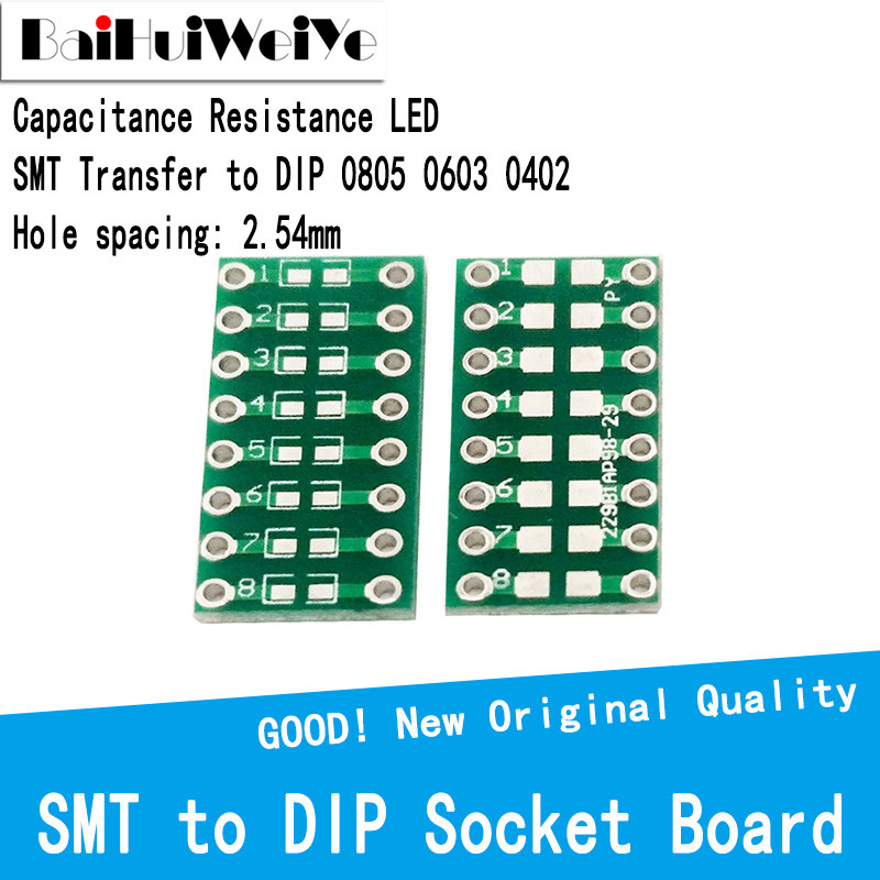 สองด้าน 08805 0603 0402 SMD SMT Transfer To DIP ความต้านทานความจุอะแดปเตอร์ LED แผ่นโอน PCB พิมพ์แผง