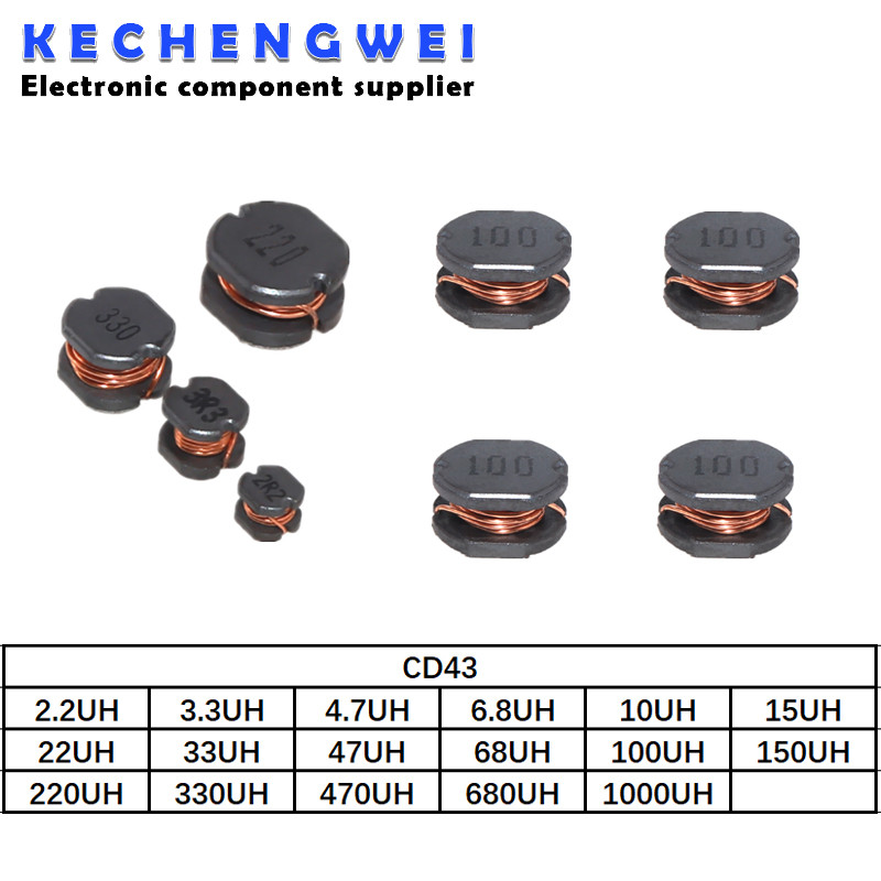 20PC SMD Inductor CD43 เหนี่ยวนํา 2.2UH 3.3UH 4.7UH 6.8UH 10UH 15UH 22UH 33UH 47UH 68UH 100UH 150UH 