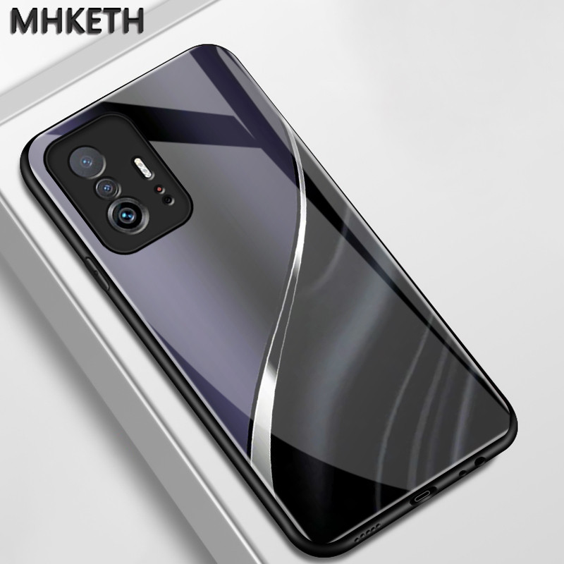 เคสสำหรับ Xiaomi 11T 11T Pro 10 Ultra 5G เคสโทรศัพท์ปิดหลังกระจกระดับไฮเอนด์ที่ได้รับการออกแบบขั้นต่ำ