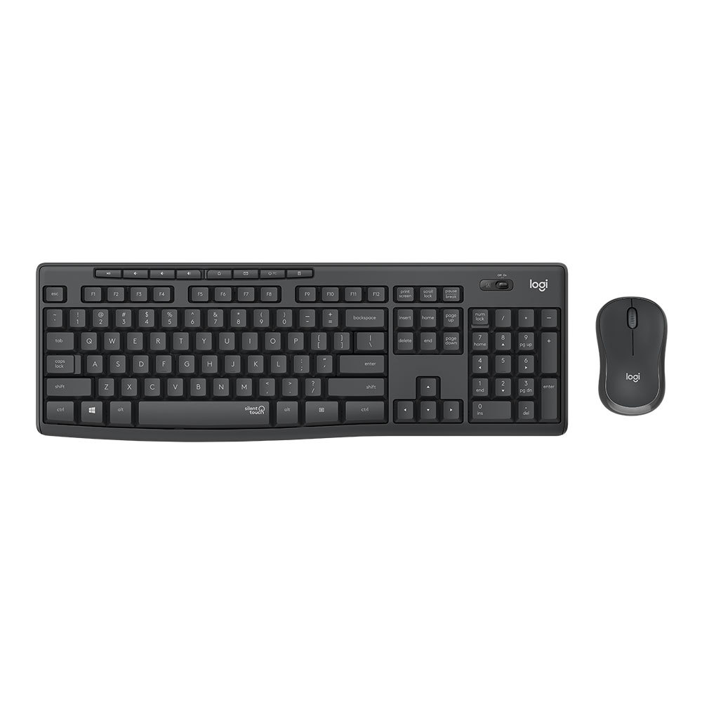 WIRELESS KEYBOARD & MOUSE (คีย์บอร์ดและเมาส์ไร้สาย) LOGITECH MK295 WIRELESS SILENT (GRAPHITE) ;;;