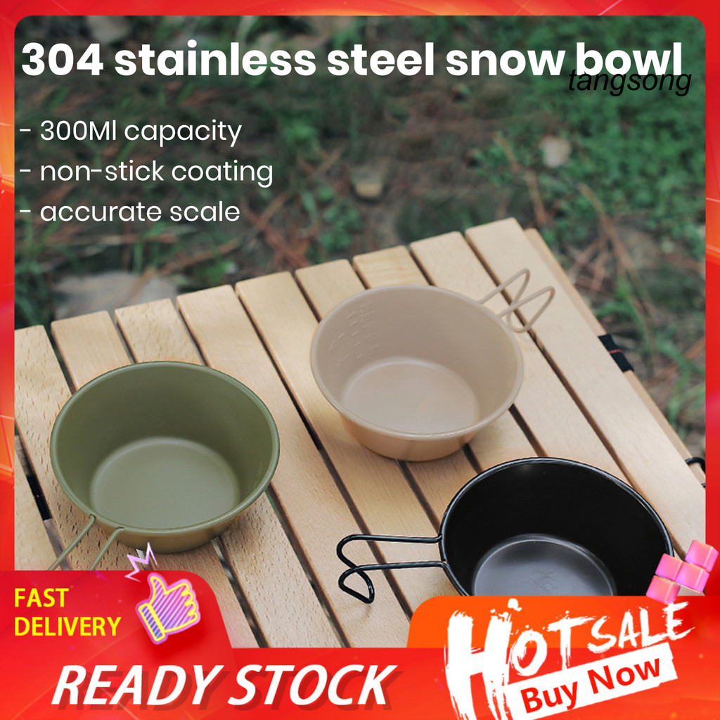 [TAN]สแตนเลสแคมป์ปิ้ง Sierra Cup พร้อมที่จับเกรดอาหาร BPA ฟรีทนความร้อน Scale Mark Design Sierra Cup