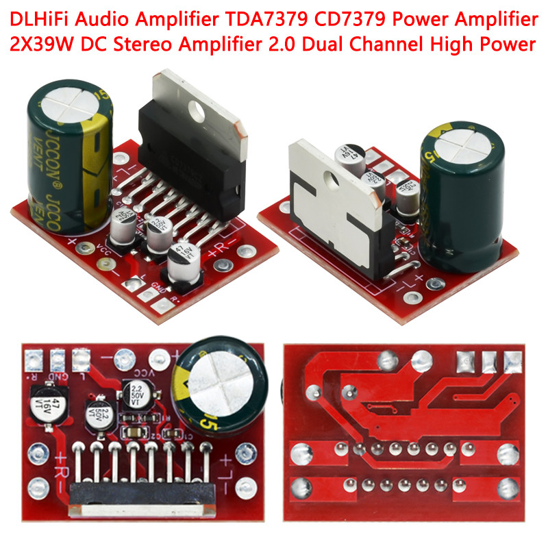 DLHiFi เครื่องขยายเสียง TDA7379 CD7379 เครื่องขยายเสียง 2X39W DC สเตอริโอ 2.0 Dual Channel High Powe