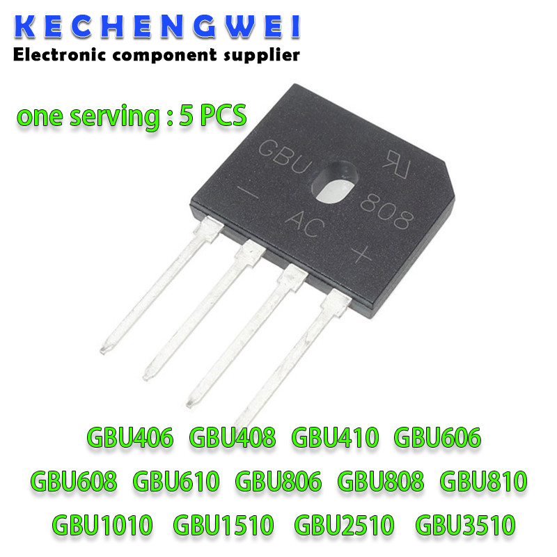 5 ชิ้น/ล็อต GBU406 GBU408 GBU410 GBU606 GBU608 GBU610 GBU806 GBU808 GBU810 GBU1010 GBU1510 GBU2510 G