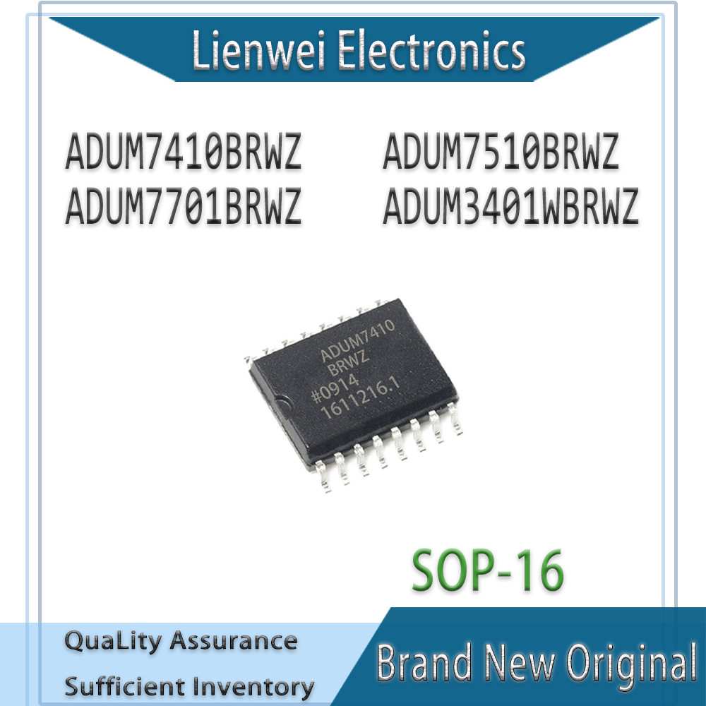 100% ใหม่ ADUM7410BRWZ ADUM7510BRWZ ADUM7701BRWZ ADUM3401WBRWZ ชิปเซ็ต IC SOP-16