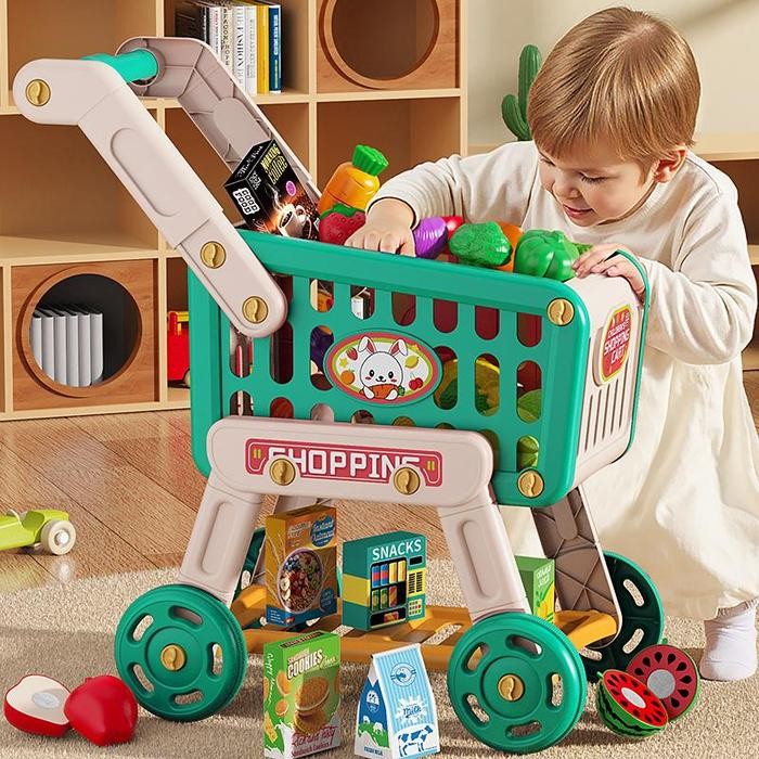 CHILDRENS TOY BASKET SHOPPING CART TOY TROLLEY SHOPPING CART SHOPPING CODE