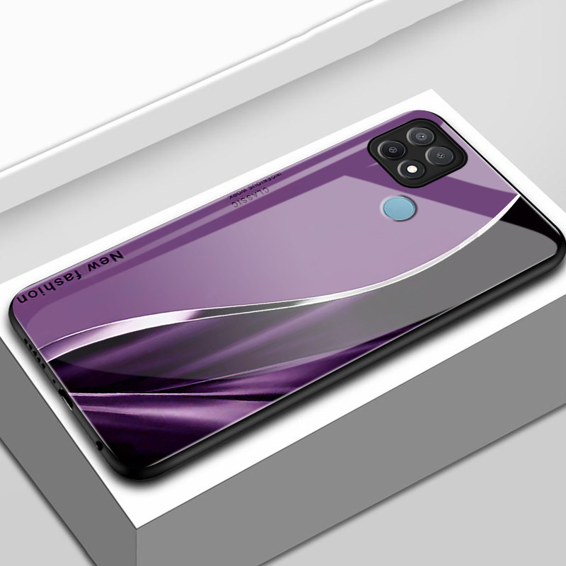 เคสสำหรับ OPPO A15 A15s A35 4G เคสโทรศัพท์เส้นเปลือกแก้วกันกระแทก