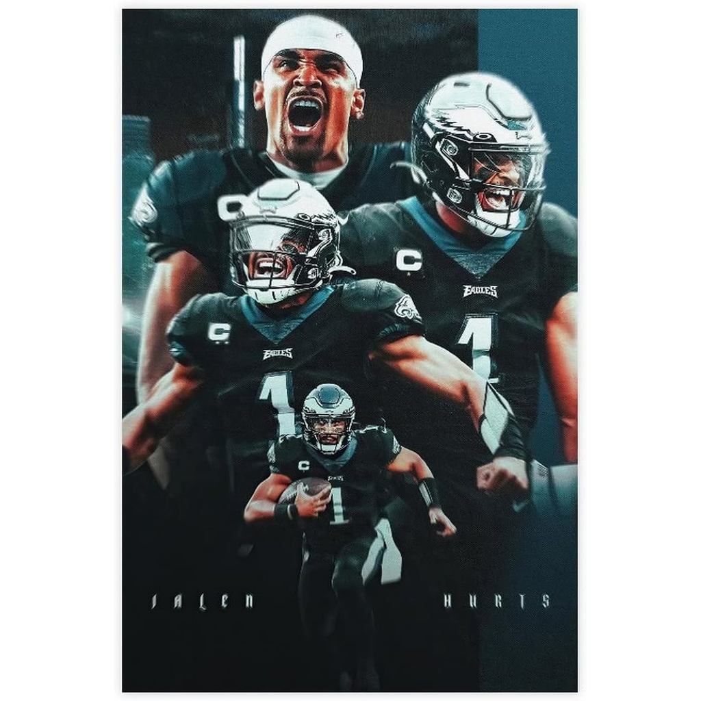 ChicReed Jalen Hurts โปสเตอร์ฟุตบอลภาพผ้าใบโปสเตอร์ตกแต่งห้องนอนกีฬาภูมิทัศน์ Office Room Decor ของข
