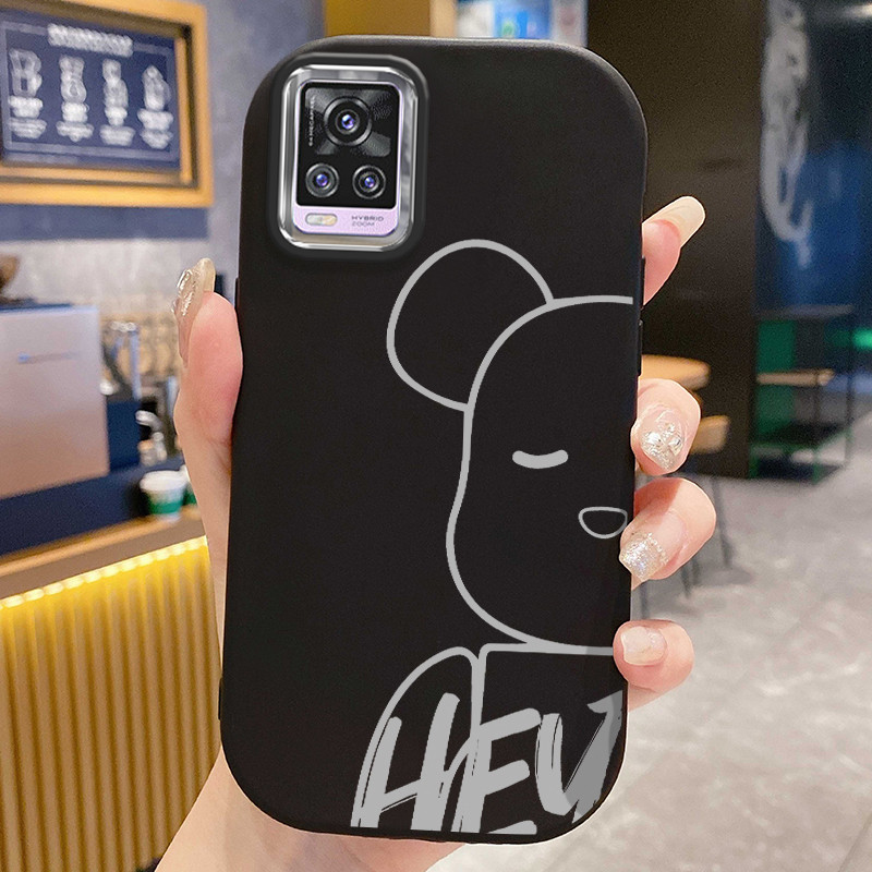 เคสสำหรับ VIVO V20 Pro S7 เคสโทรศัพท์หมีซิลิโคนกันกระแทกกลมและอ้วน