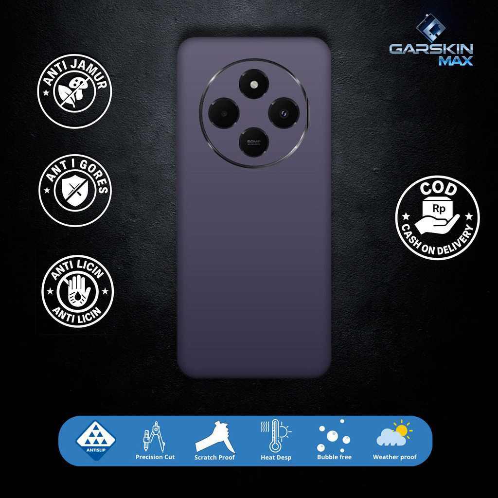 Garskin Skin Redmi 14C Basic Color Fullbody / Backly | กันรอย | สามารถนํากลับมาใช้ใหม่ได้ | รหัส y7y