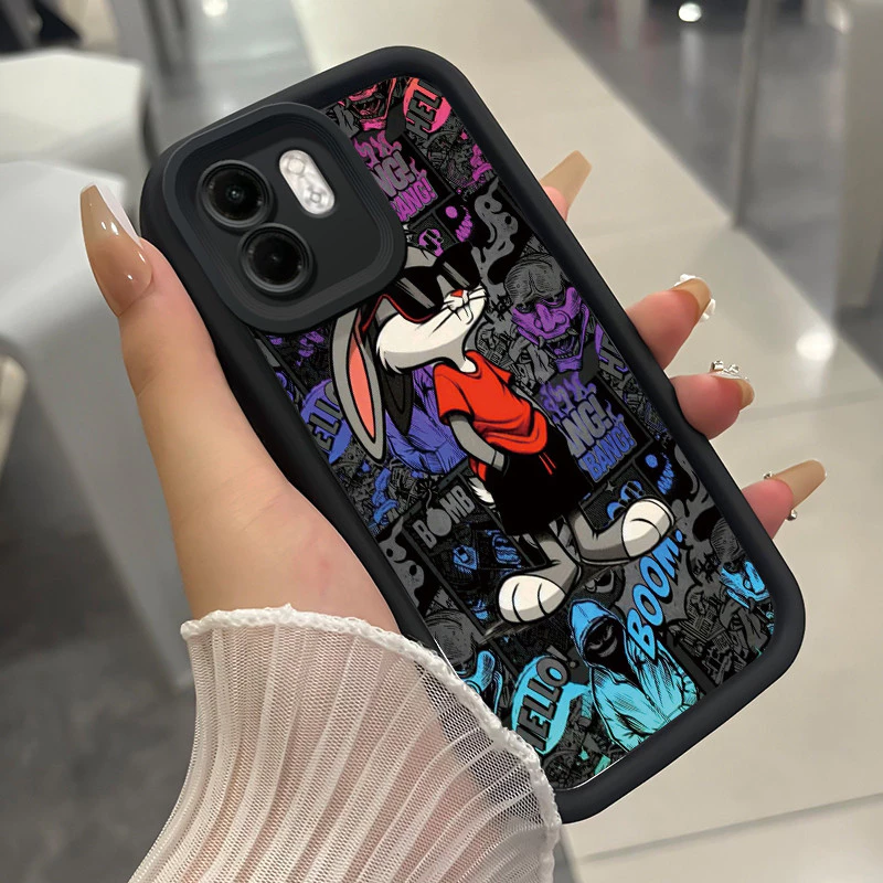 เคสสำหรับ Infinix Smart 9 Smart 9 HD Hot 50i เคสโทรศัพท์กระต่ายสามสีซิลิโคนกันกระแทก