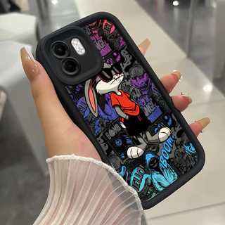 เคสสำหรับ Infinix Smart 9 Smart 9 HD Hot 50i เคสโทรศัพท์กระต่ายสามสีซิลิโคนกันกระแทก