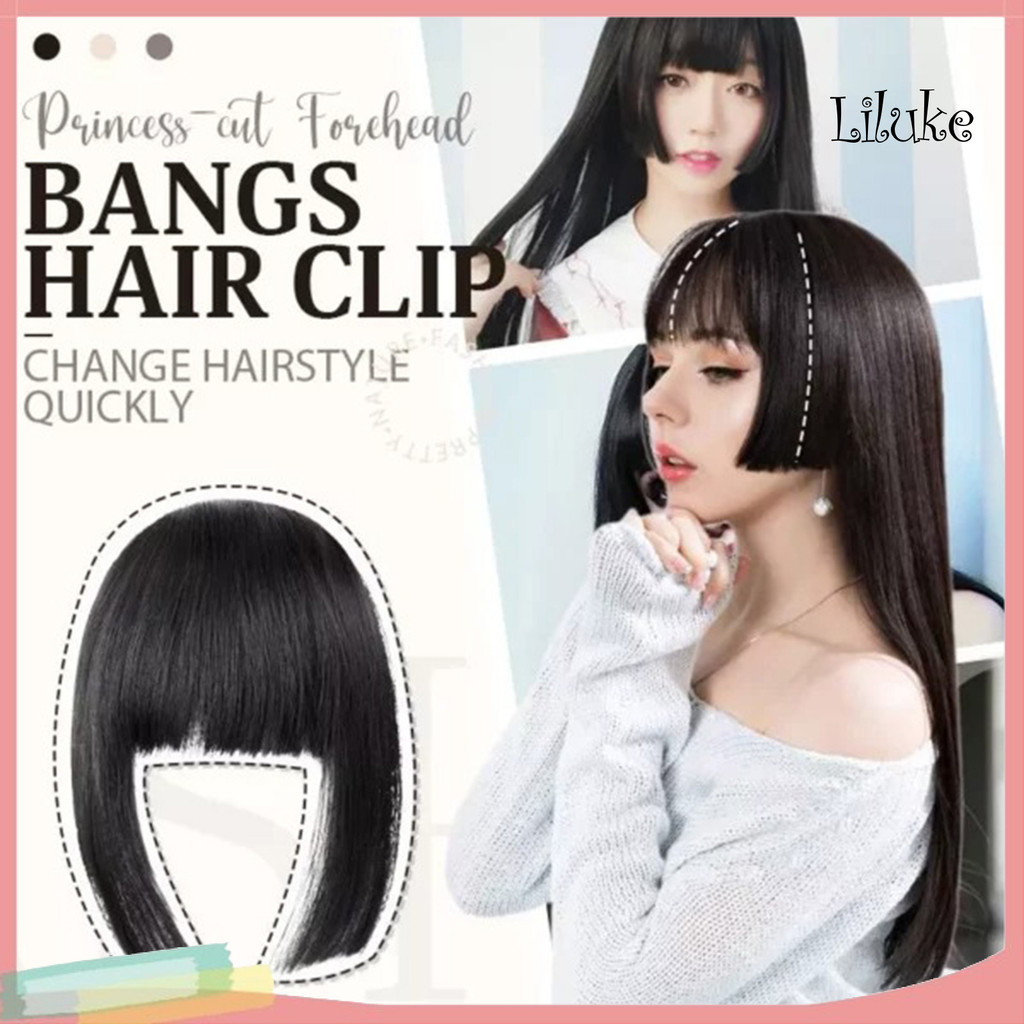 [LK]Extensions Bangs Natural Match Well High Temperature Fiber Princess Hime Cut ผมปลอมสําหรับชุด