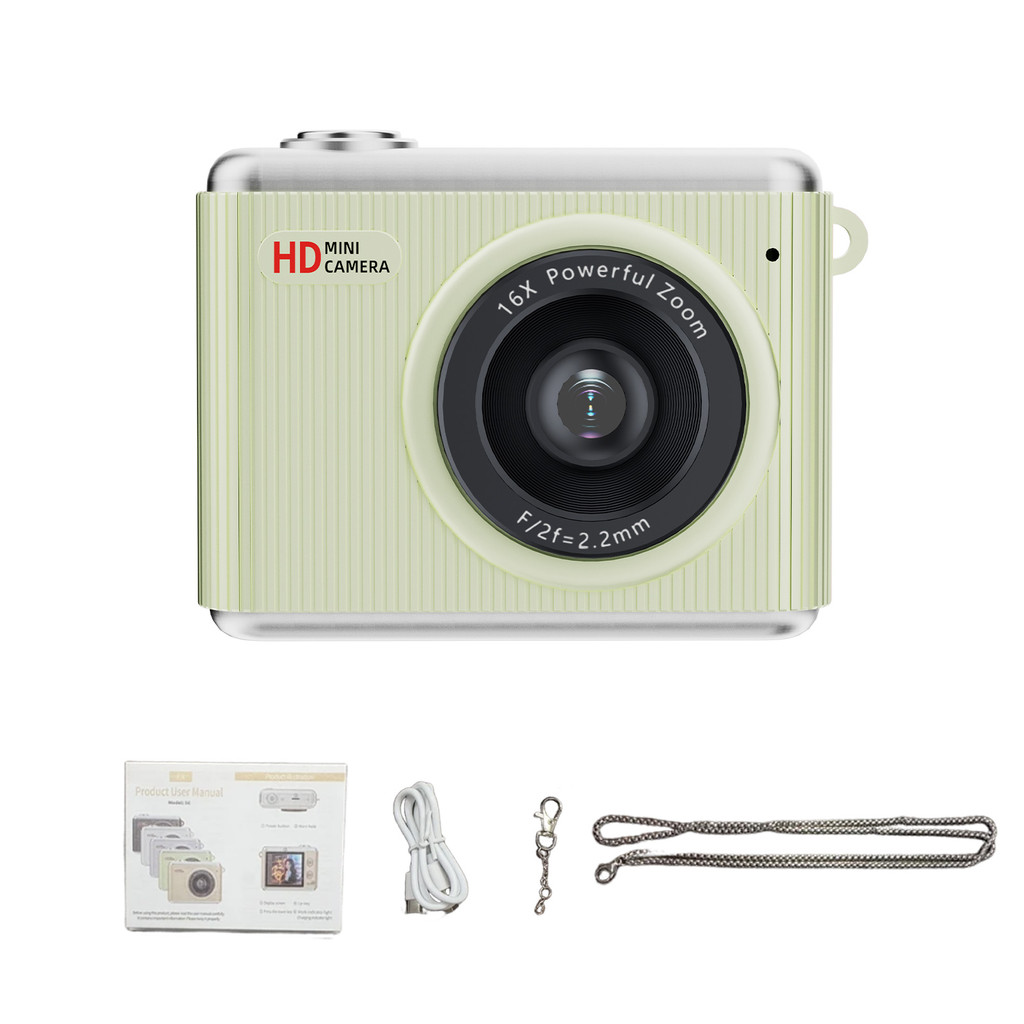 กล้องดิจิตอล Radith กล้องขนาดกะทัดรัด 64MP 2.5K พร้อมจอ 1.4 นิ้ว ซูม 16X และ 11 ตัวกรองพวงกุญแจสร้อย