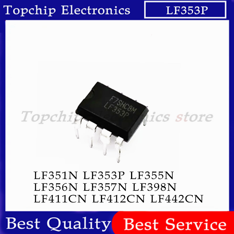 ยี่ห้อใหม่ 10pcs LF353P LF353N DIP-8 LF353 LF357N LF357 LF356N LF356 LF355N LF351P LF351N LF411CN LF