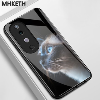 เคสสำหรับ VIVO V40 5G V40 Pro 5G เคสโทรศัพท์แก้วเรียบหูฟังลา…