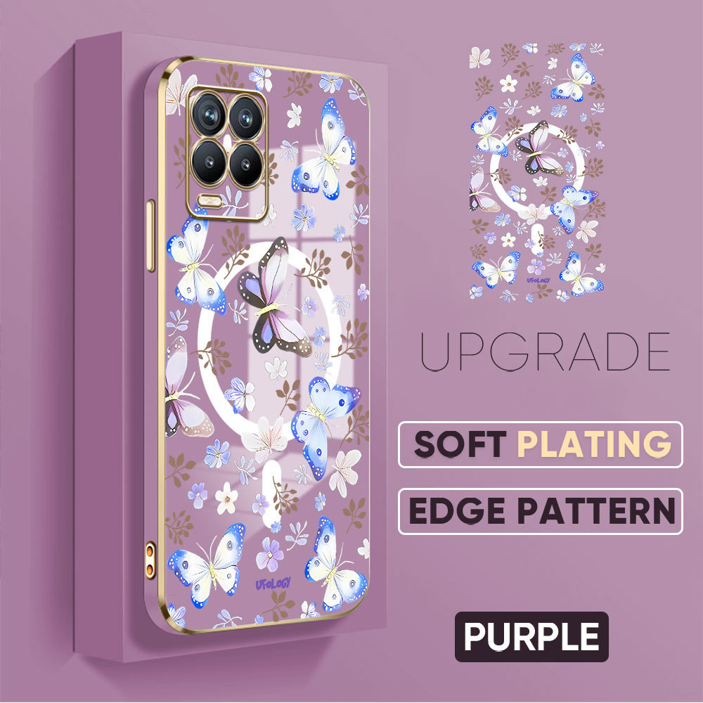 LOKAL Realme 8 Pro 4G สําหรับสต็อกในพื้นที่ Lanyard เคสโทรศัพท์ปลอกผีเสื้อ Cassing Kesing Bunga Hp 2