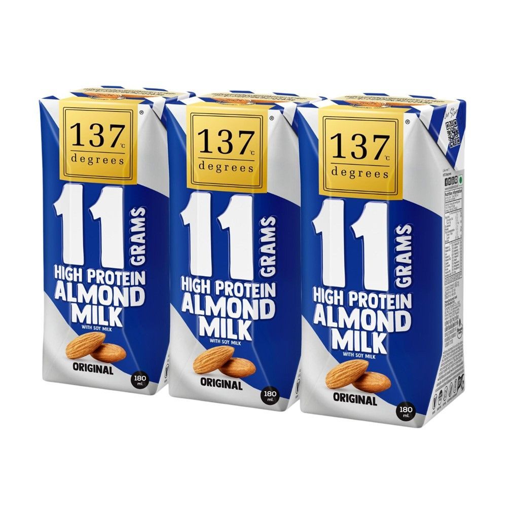 [สินค้าส่งด่วน]137 ดีกรี นมอัลมอนด์ โปรตีนสูง 180 มล. แพ็ค 3