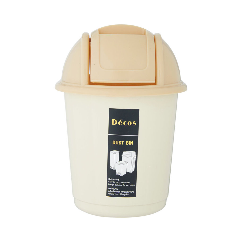 DECOS ถังขยะกลมฝาสวิง ขนาด 2 ลิตร ซีรี่ย์ SIMPLE รุ่น 297DC TT สีครีม |BAI|